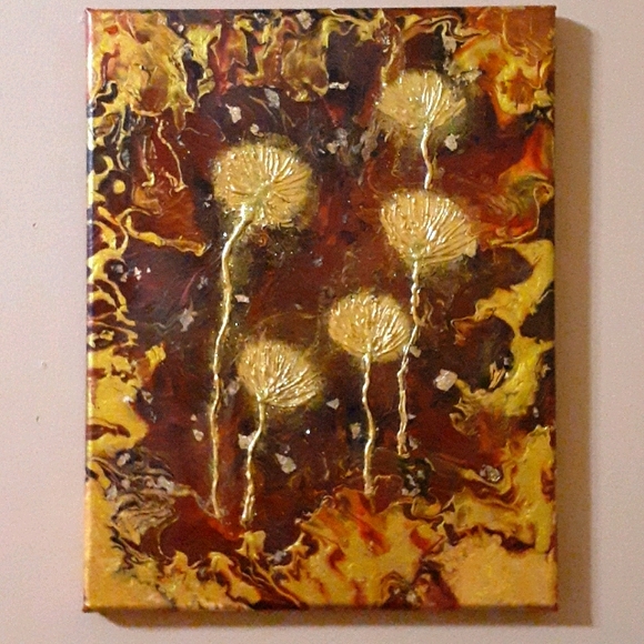 Other - 💥Handpainted Gorgeous Gold Dandelions flowers